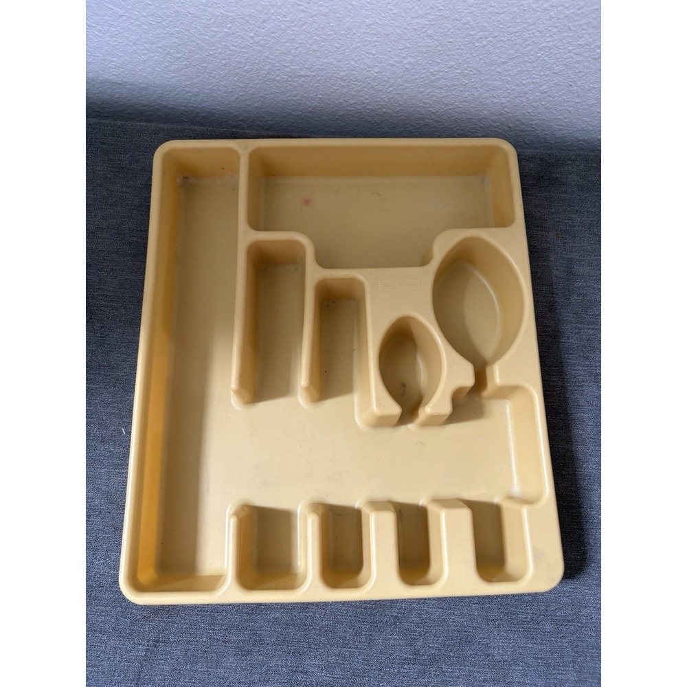 Vtg Rubbermaid‎ Gold Utensil Flatware Silverware Tray Drawer Organizer